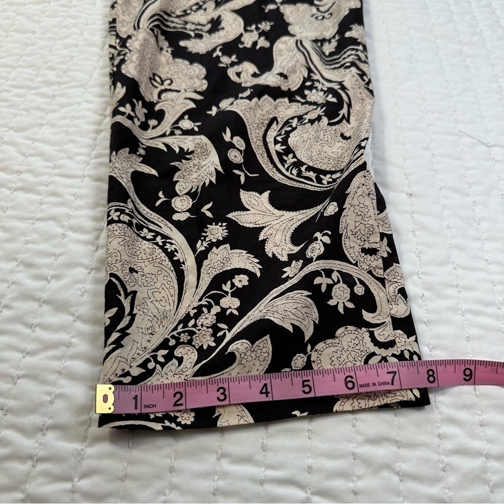 Rebecca Taylor Paisley Jumpsuit 100% Cotton Brown Belted With Pockets Size M - Picture 6 of 16